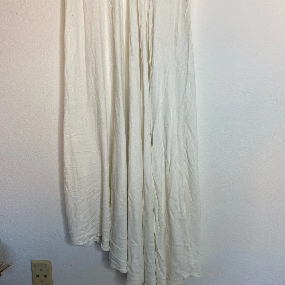 Cloud Hunter Co. White V Neck Plunge Flutter Sleeve Midi Maxi Dress XS